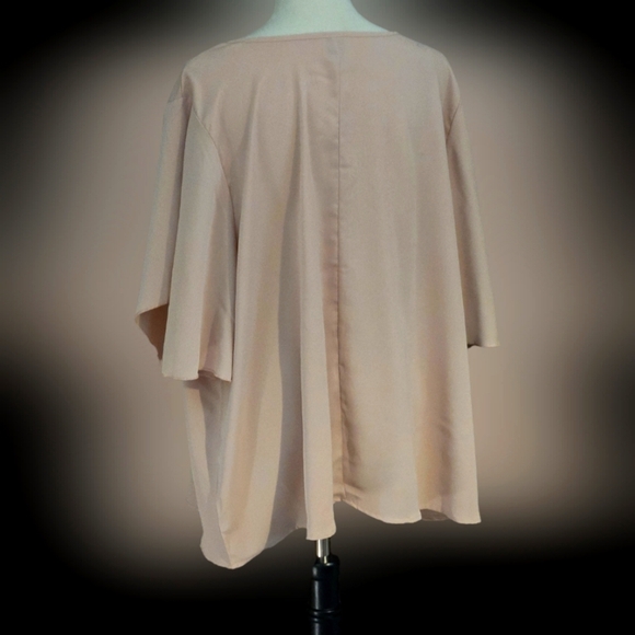 Shein Curve Light Mauve Pullover Blouse Handkerchief Sleeve Women size 4XL - Picture 3 of 9